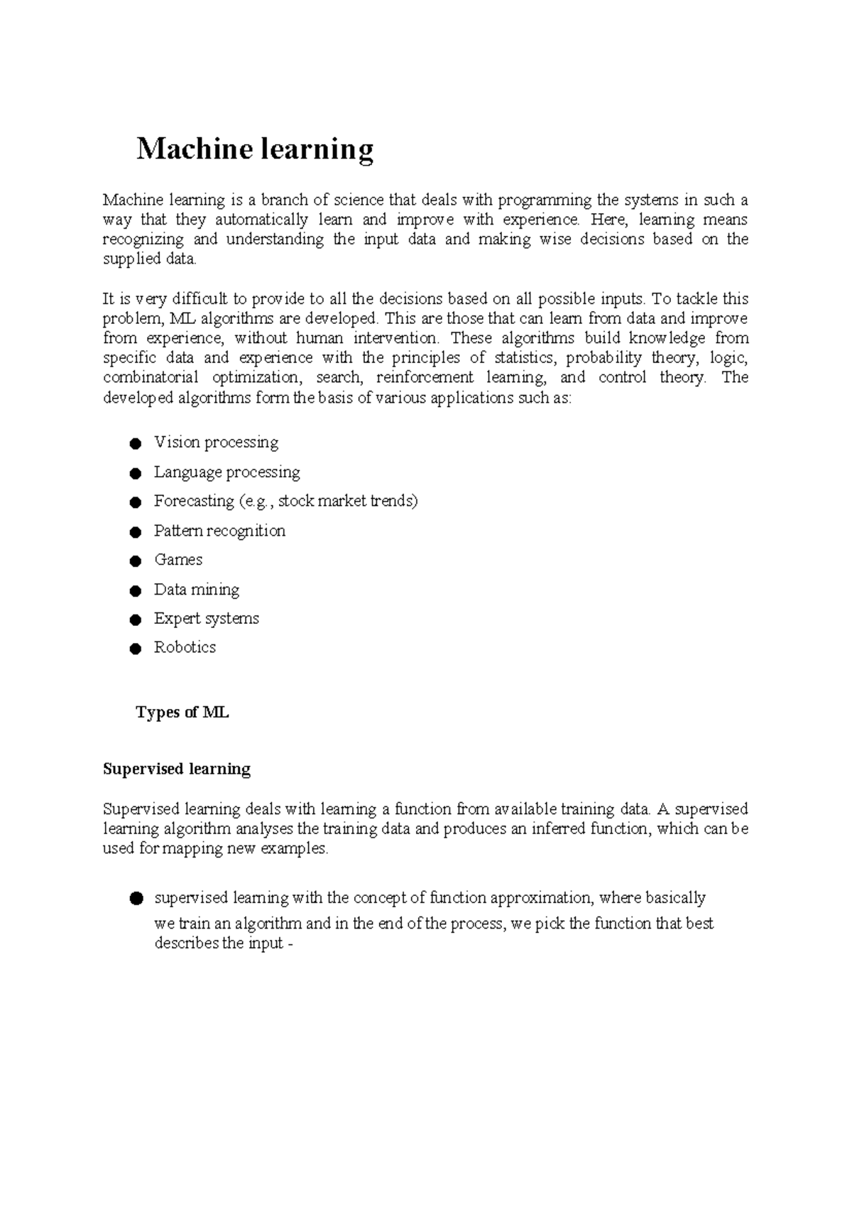 Machine Learning Unit 2: Understanding Algorithms and Applications ...