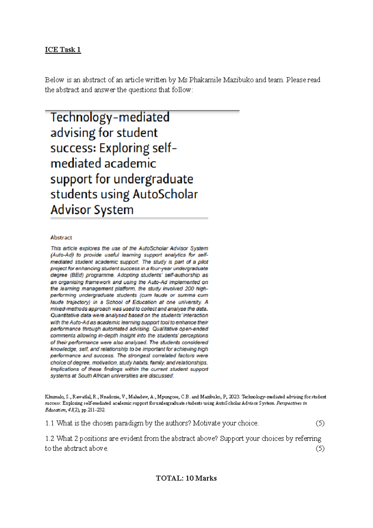 ICE Task 1 - This Document will help with writing TRPR7411 ICE TASK 1 ...