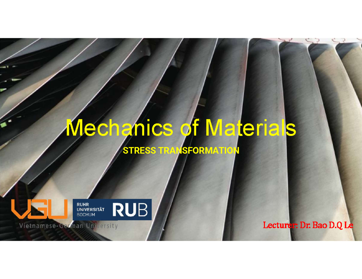 Chap 4: Stress Transformation in Mechanics of Materials - Studocu