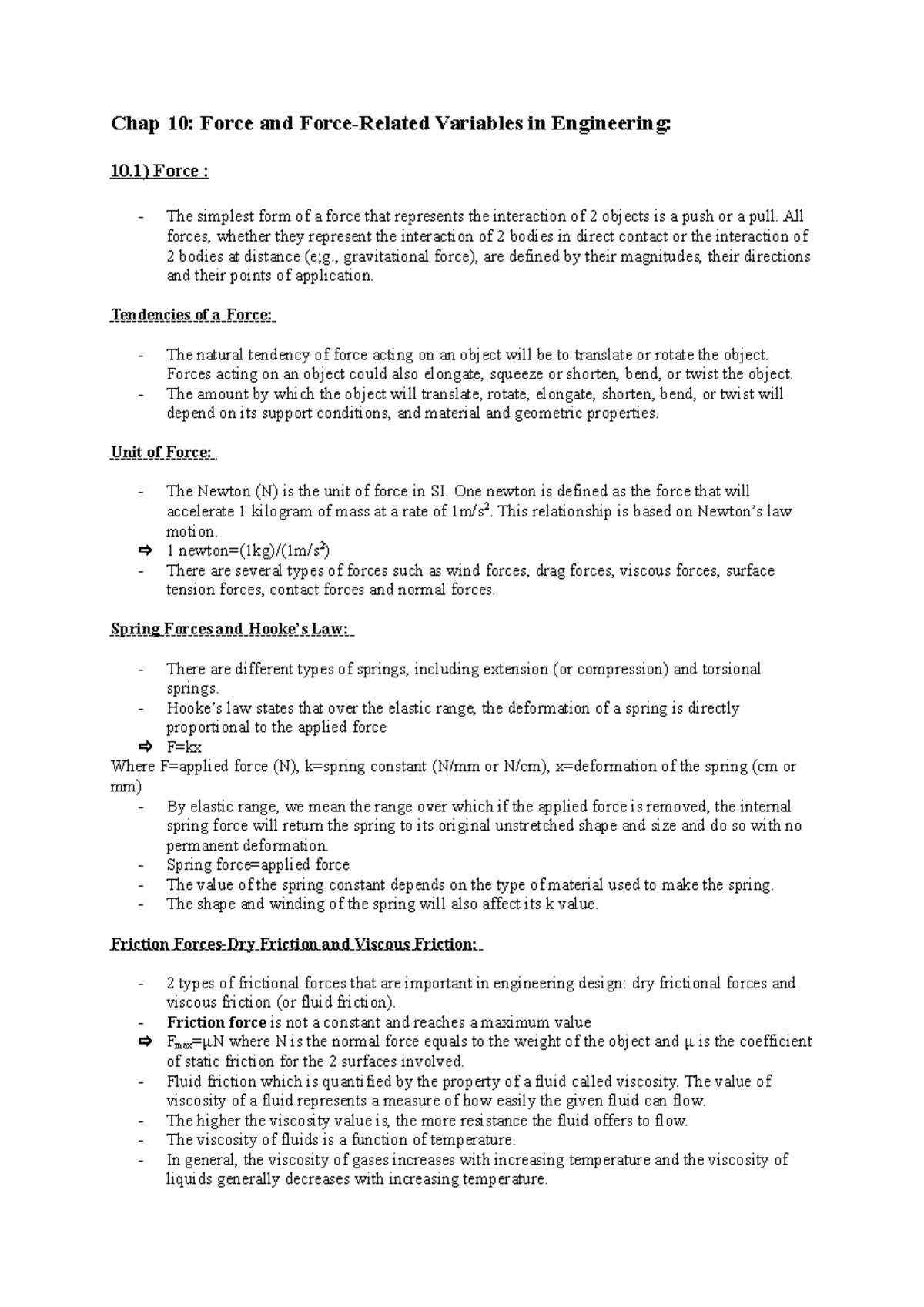 Fundamentals of Engineering: Chapter 10 - Forces in Engineering ...