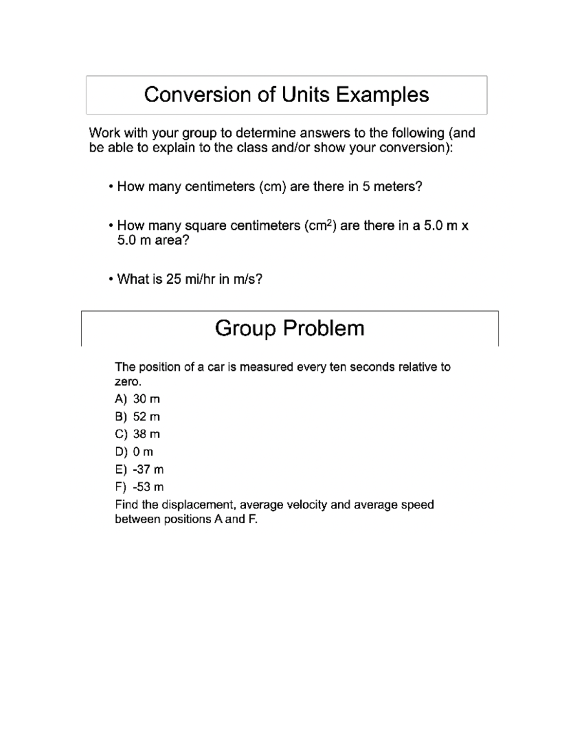 Physics 113 Practice Questions: Chapters 1-4 Unit Conversions ...