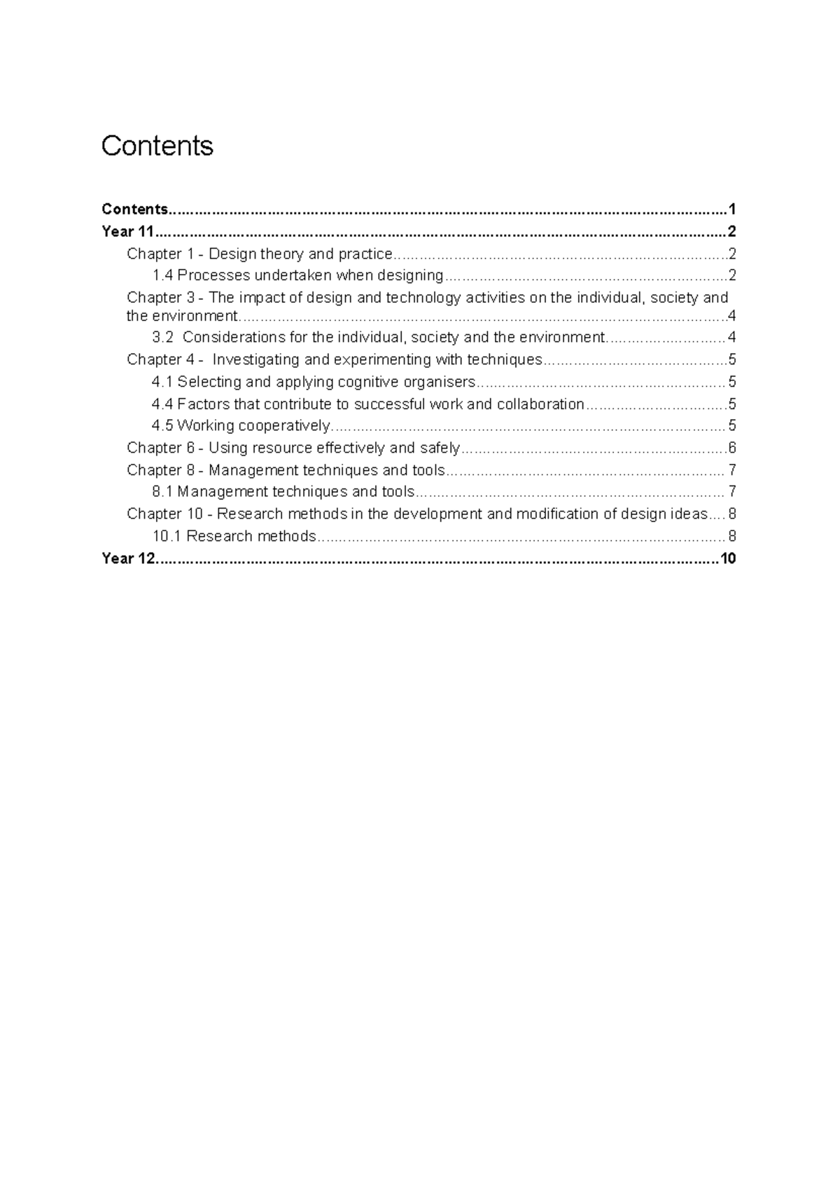 Design and Technology Year 11 Study Notes: Key Concepts and Methods ...
