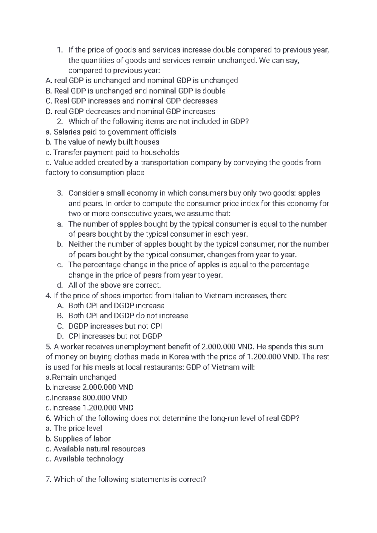 GDP Analysis and Key Concepts - Macroeconomics - 1111111111111111111 ...