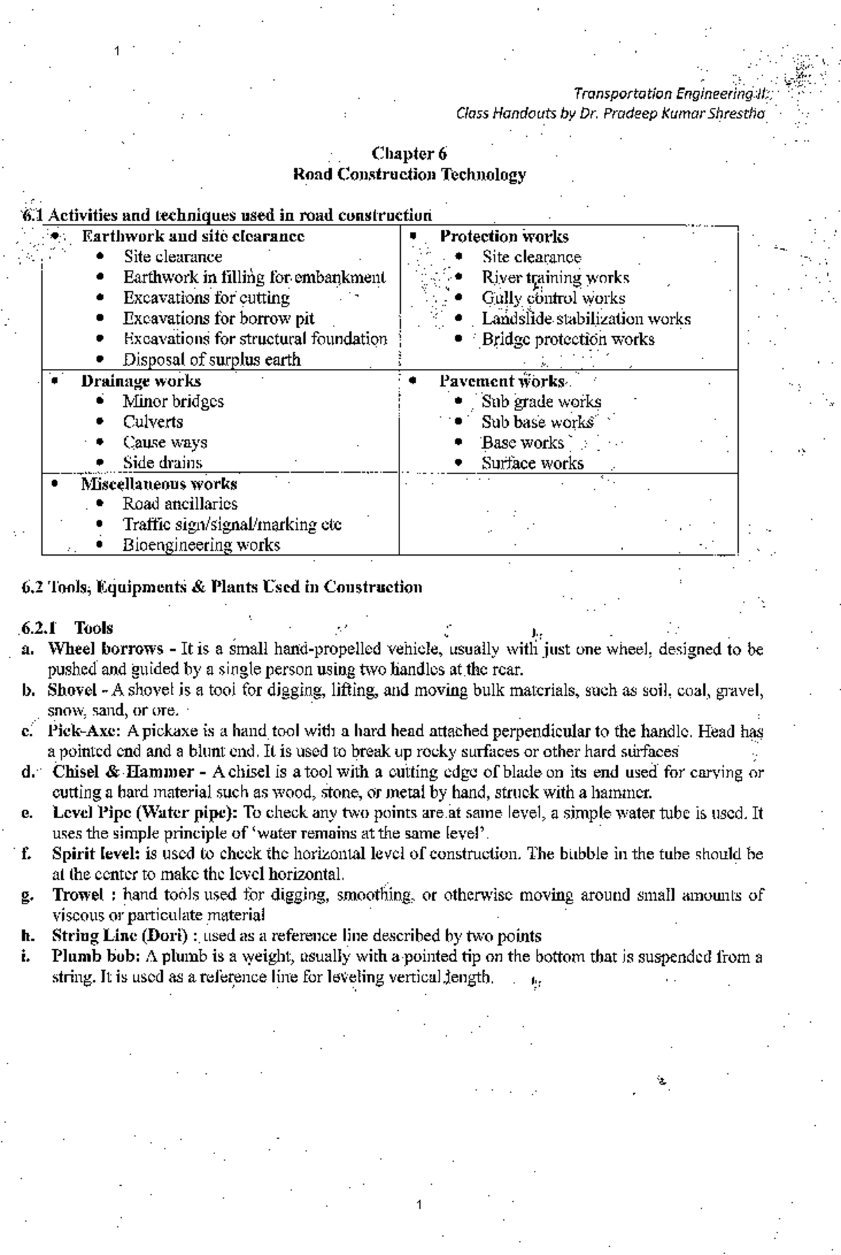 Transportation Engineering II: Chapter 6 - Road Construction Technology ...