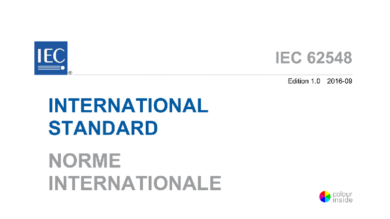 IEC 62548:2016 - Design Requirements for Photovoltaic (PV) Arrays - Studocu