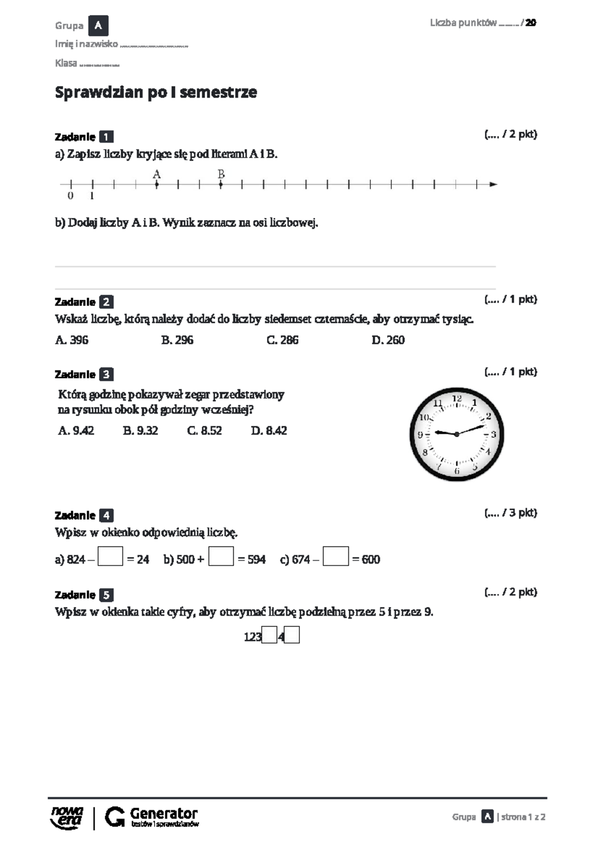 Sprawdzian Dla 4 Klasy Z Polskiego www.studocu.com