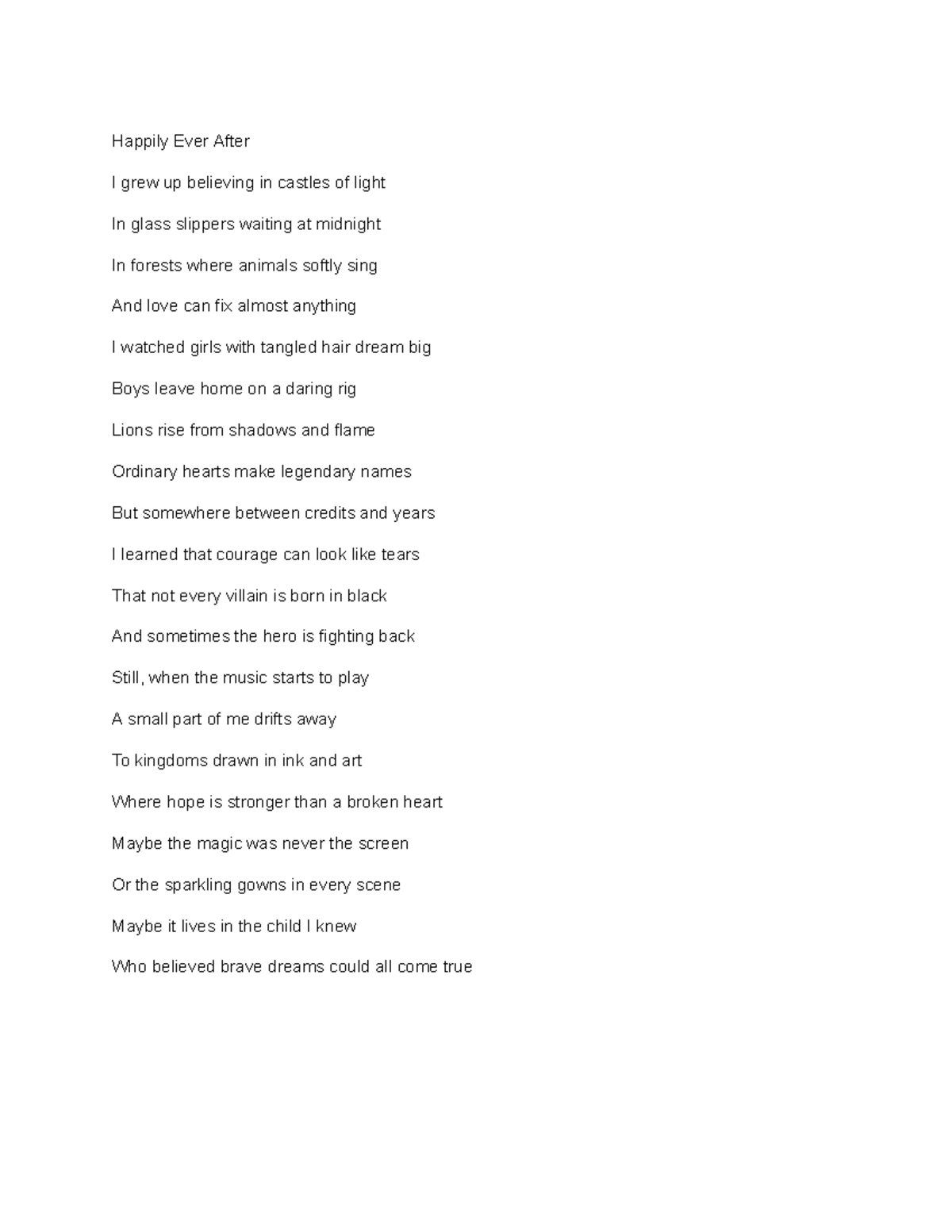 Creative Writing Poem #9: The Magic of Believing in Dreams - Studocu