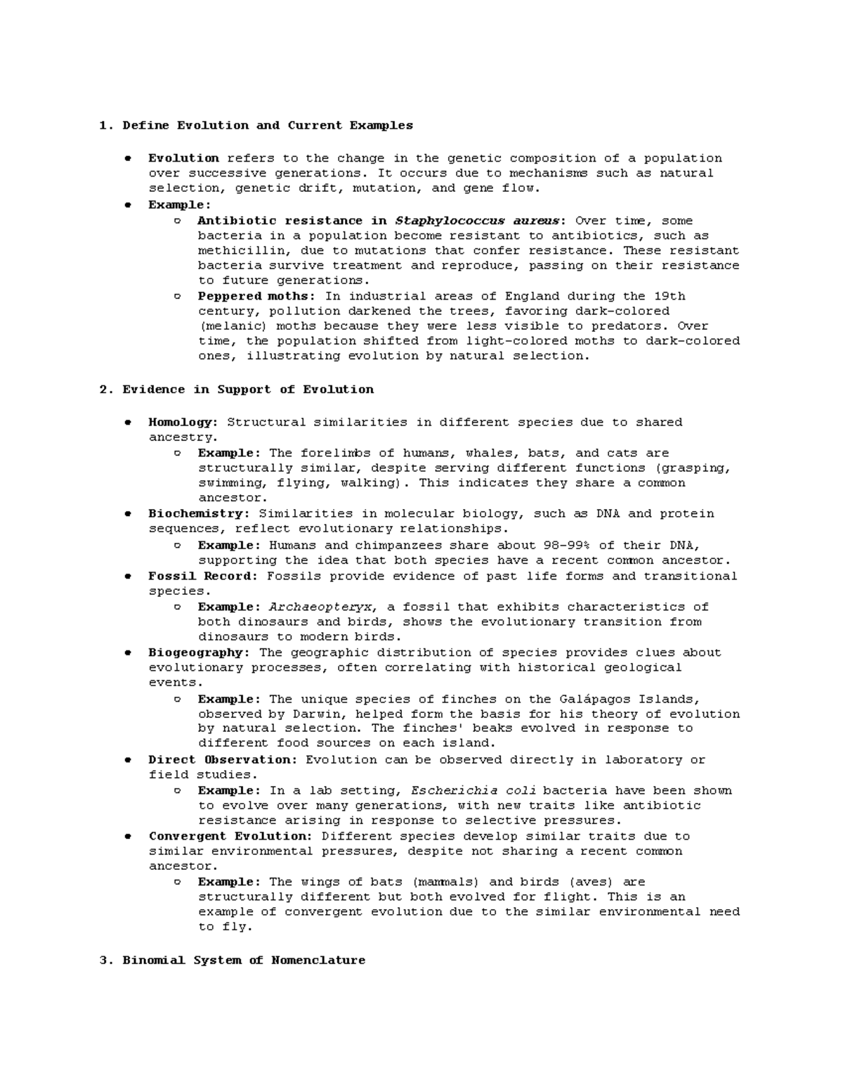 Final Exam Review: Biology Fundamentals and Key Concepts - Studocu