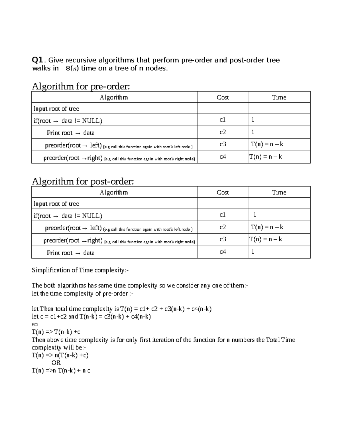 Recursive Algorithms & Time Complexity Analysis for CST 101 - Studocu