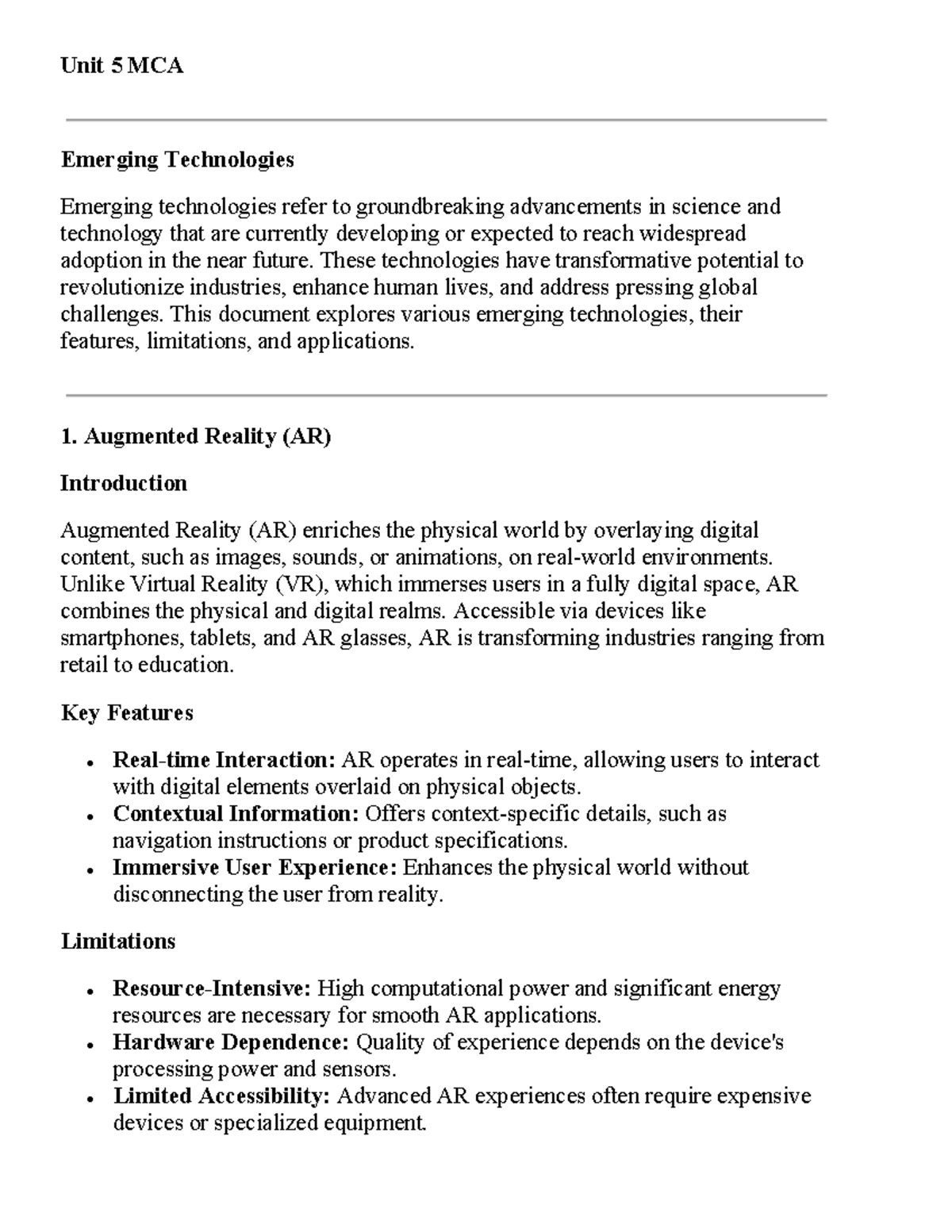 Mca unit 5 n - Emerging Technologies - Unit 5 MCA Emerging Technologies ...