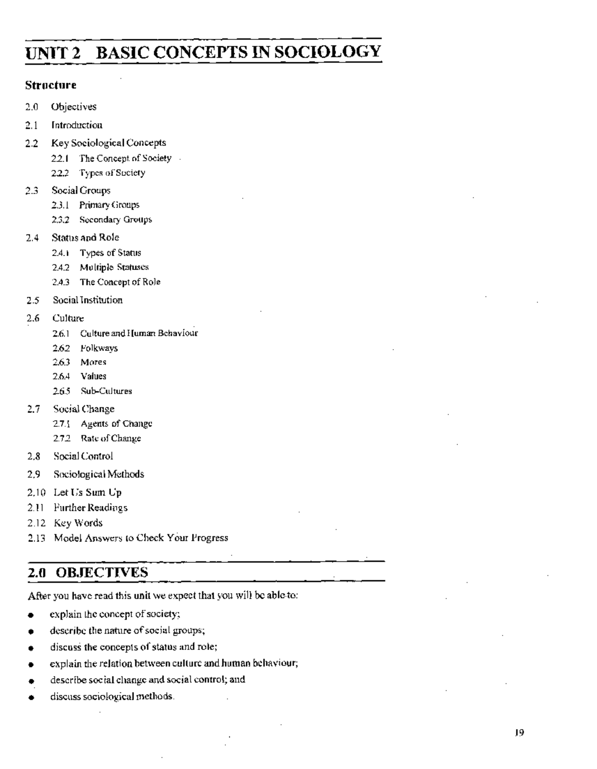 BA Sociology: Unit 2 - Basic Concepts in Sociology Study Material - Studocu