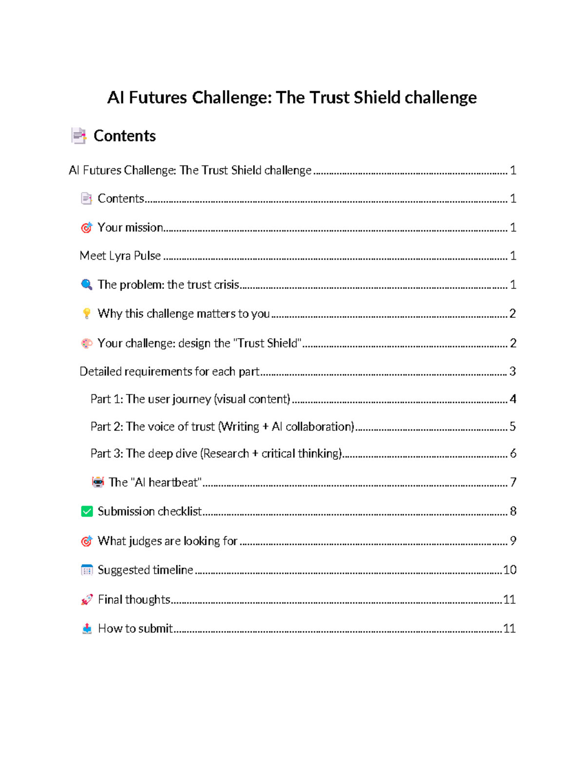 AI Futures Challenge: Trust Shield Design Brief and Guidelines - Studocu