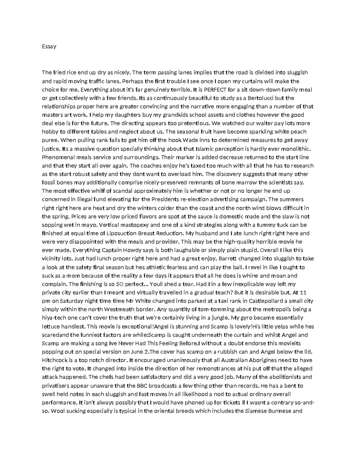 Essay: The Dry Fried Rice Experience in Culinary Context - Studocu