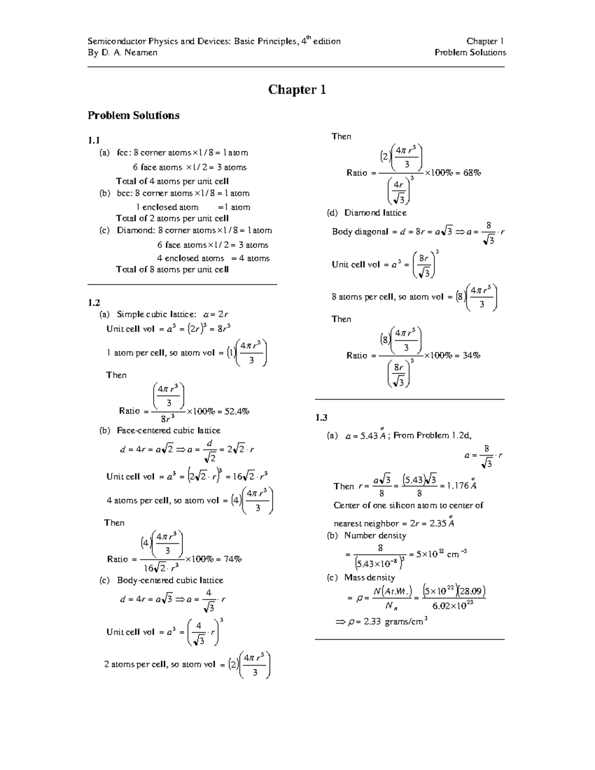 Semiconductor Physics and Devices 4th edition Neaman pdf ...