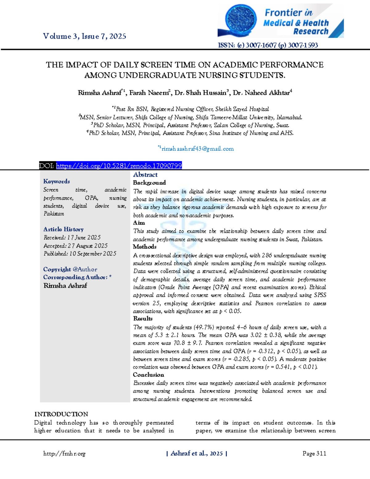 The Impact of Daily Screen Time on Academic Performance in Nursing ...