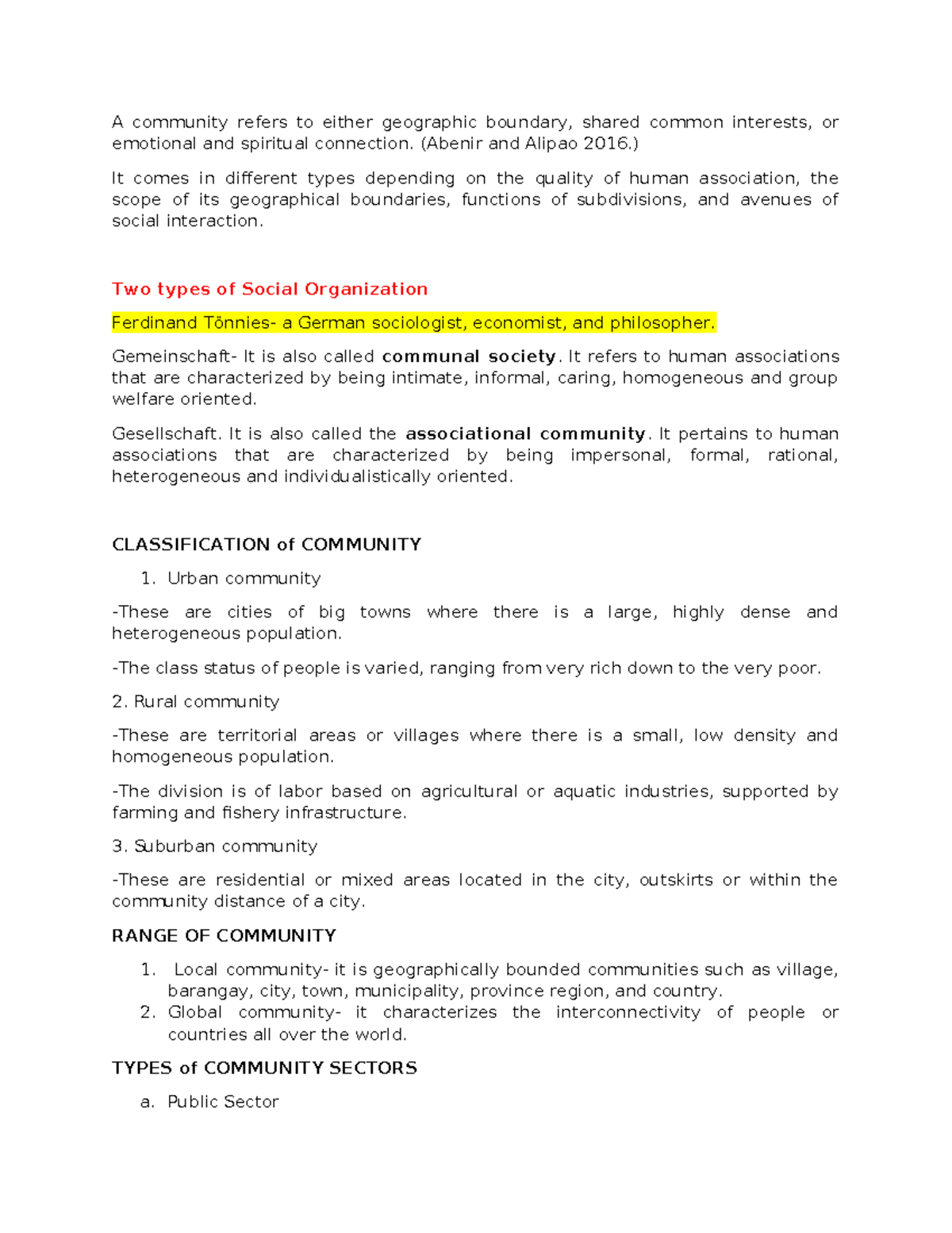 Typologies of Community: Understanding Social Organization and Sectors ...
