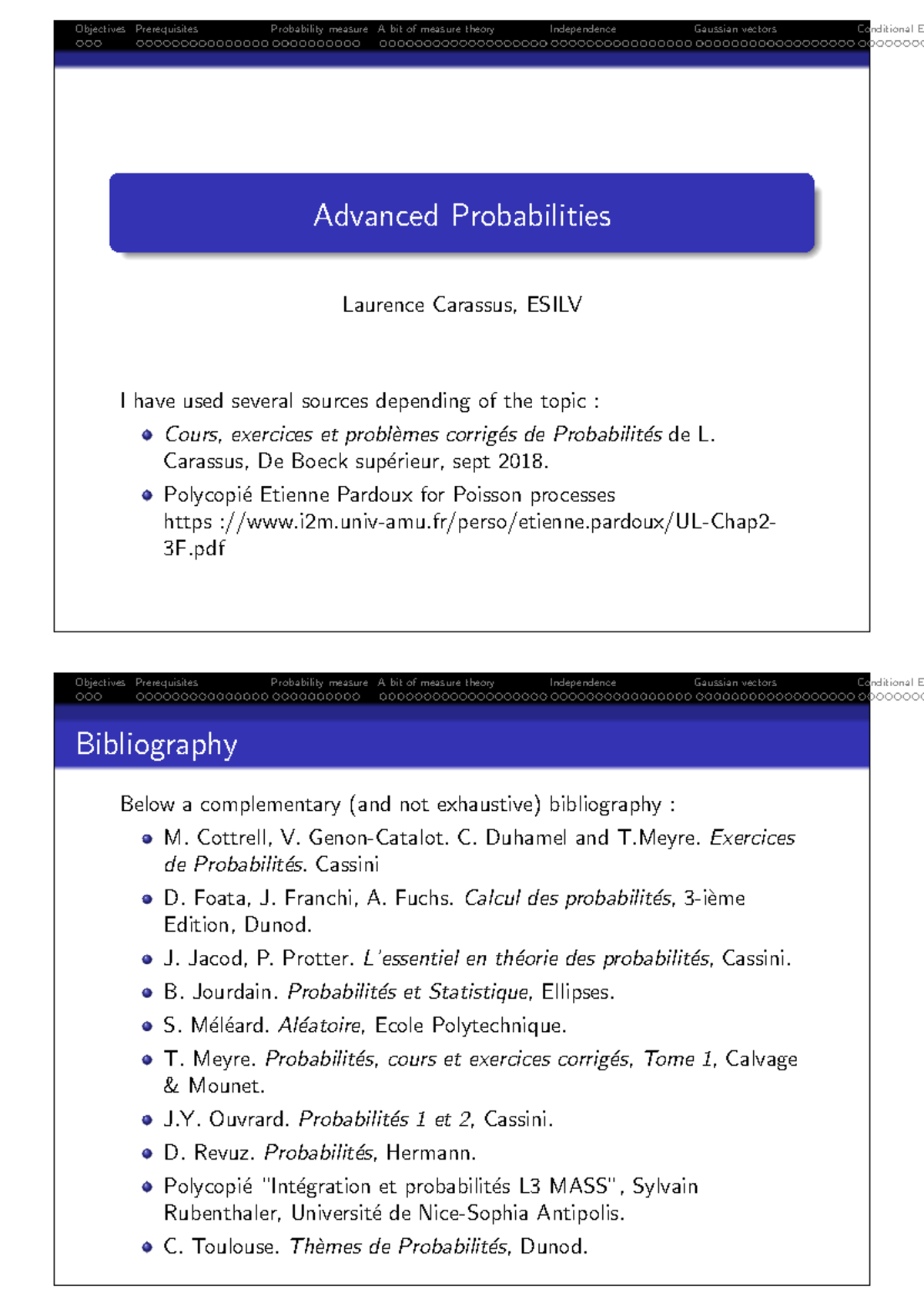 Advanced Probabilities Course (ESILV): Comprehensive Study Notes - Studocu