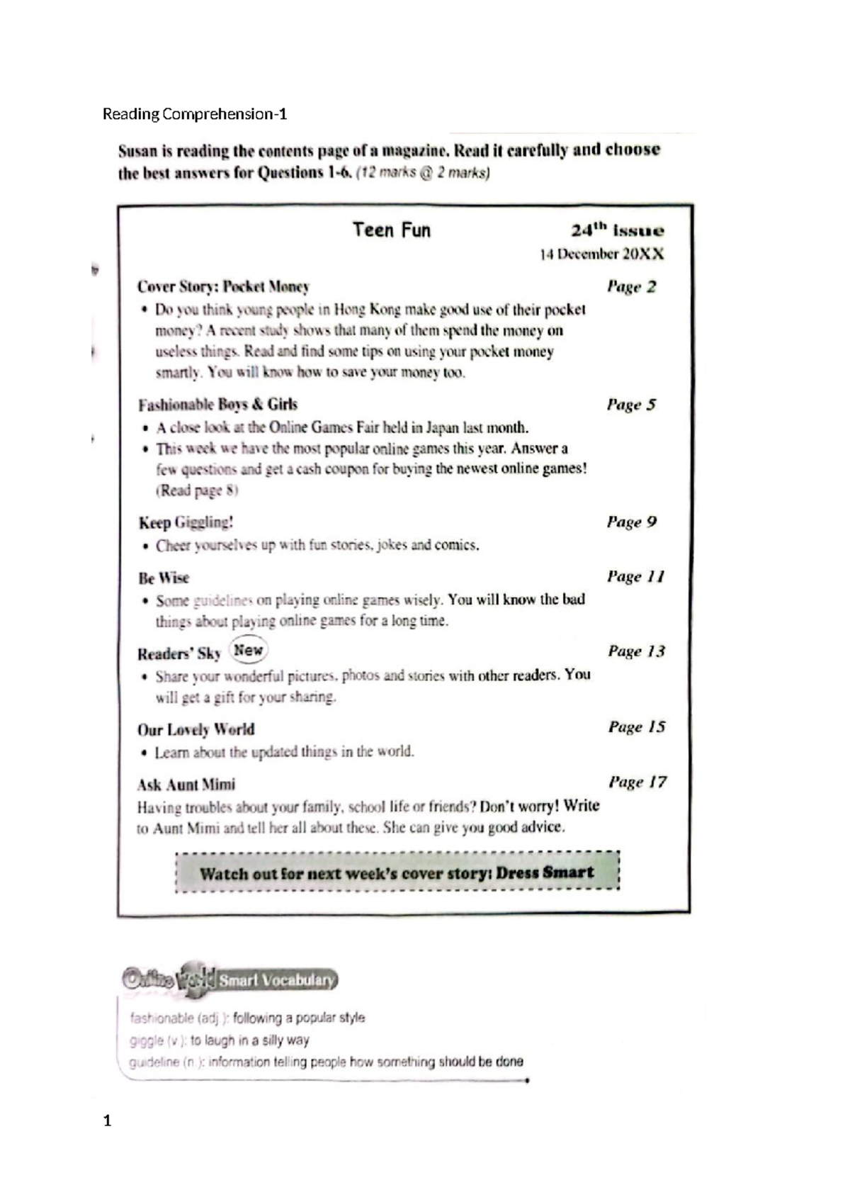 Reading Comprehension Practices - English Grammar(S) - Reading ...