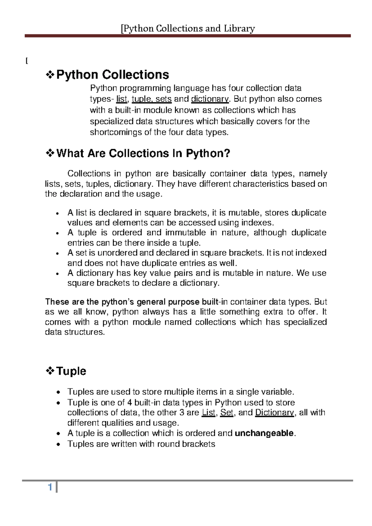 List vs arrey - List - List vs Array List Array 1. Collect items of ...