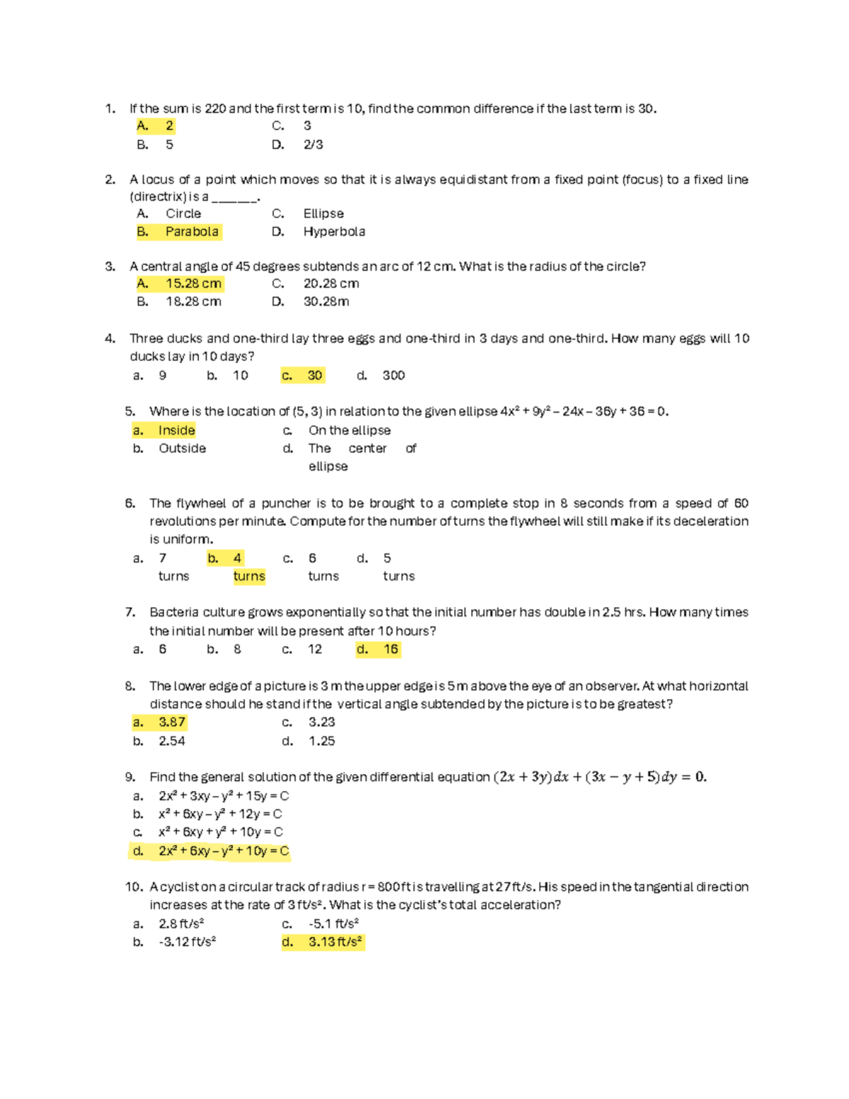 MATH 1-80 Final Exam Review: Comprehensive Problem Set - Studocu