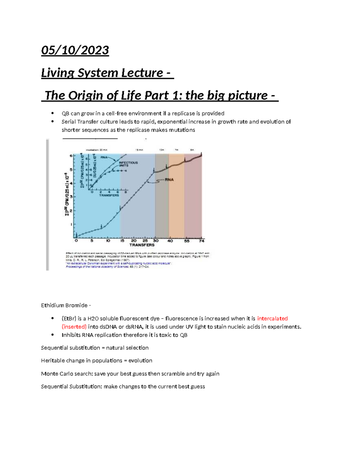 05.10.2023 Lecture 1 Living Systems Origin of Life - 05/10/ Living ...