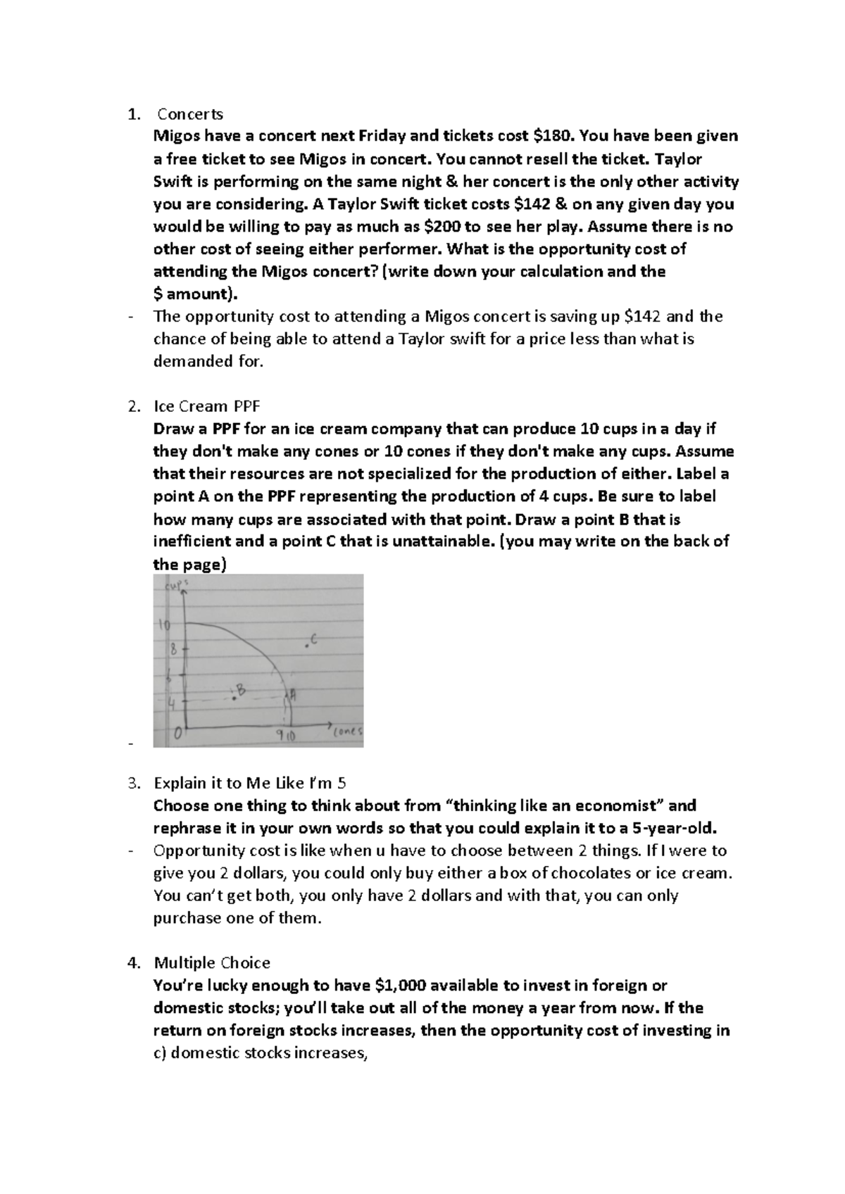 Econ 2: Opportunity Cost & PPF Analysis in Simple Terms - Studocu