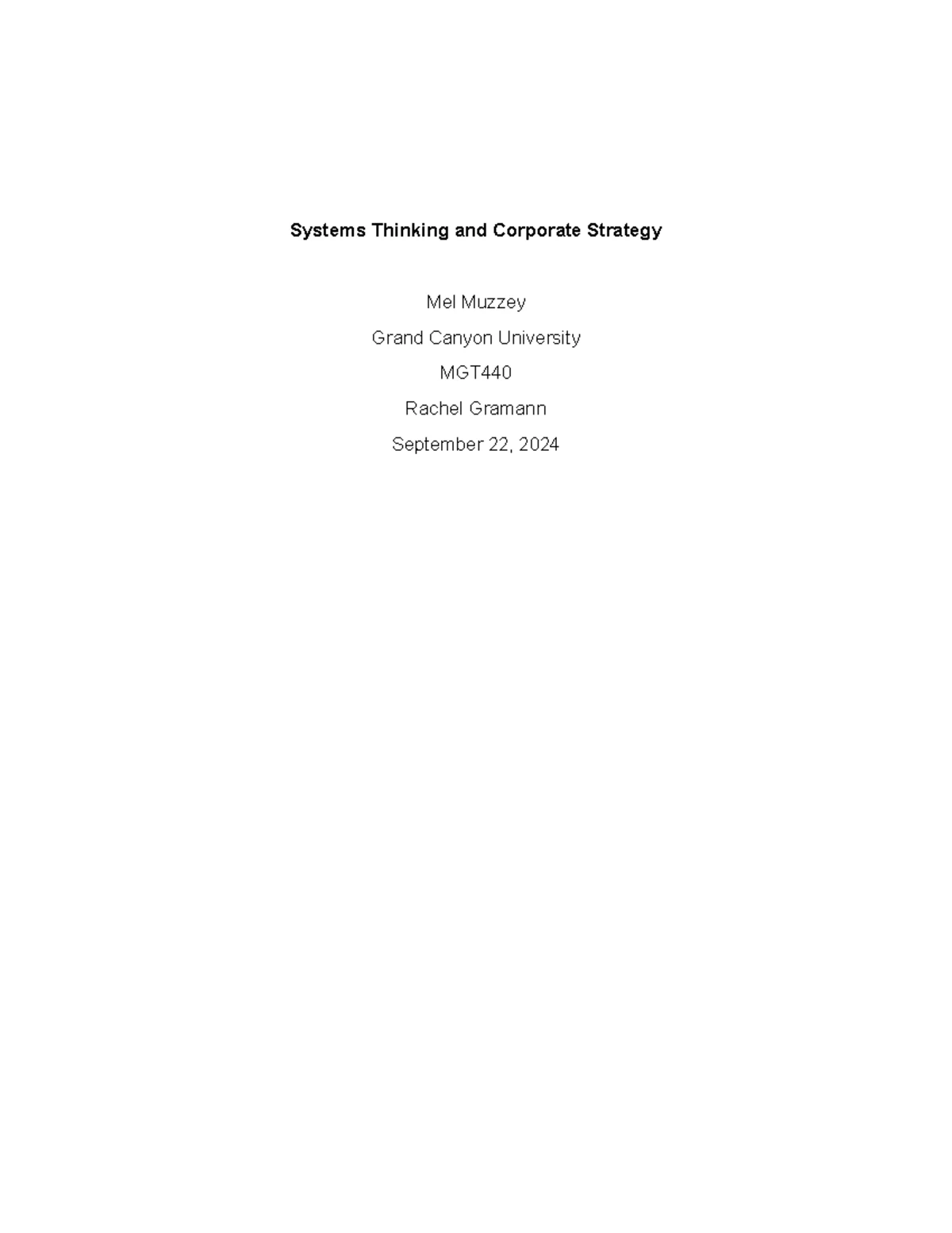 MGT-440 Final Exam: Systems Thinking in Corporate Strategy - Studocu