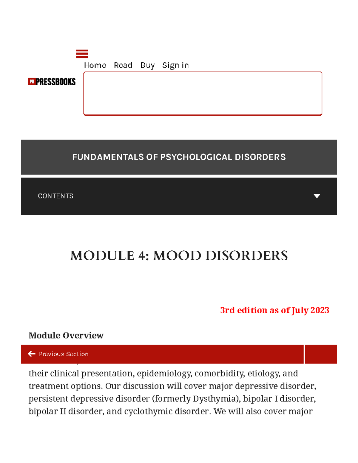 Module 4: Mood Disorders in Psychological Disorders (Final Exam) - Studocu