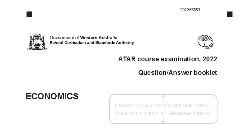 2022 ATAR Economics Course Examination Booklet - Studocu