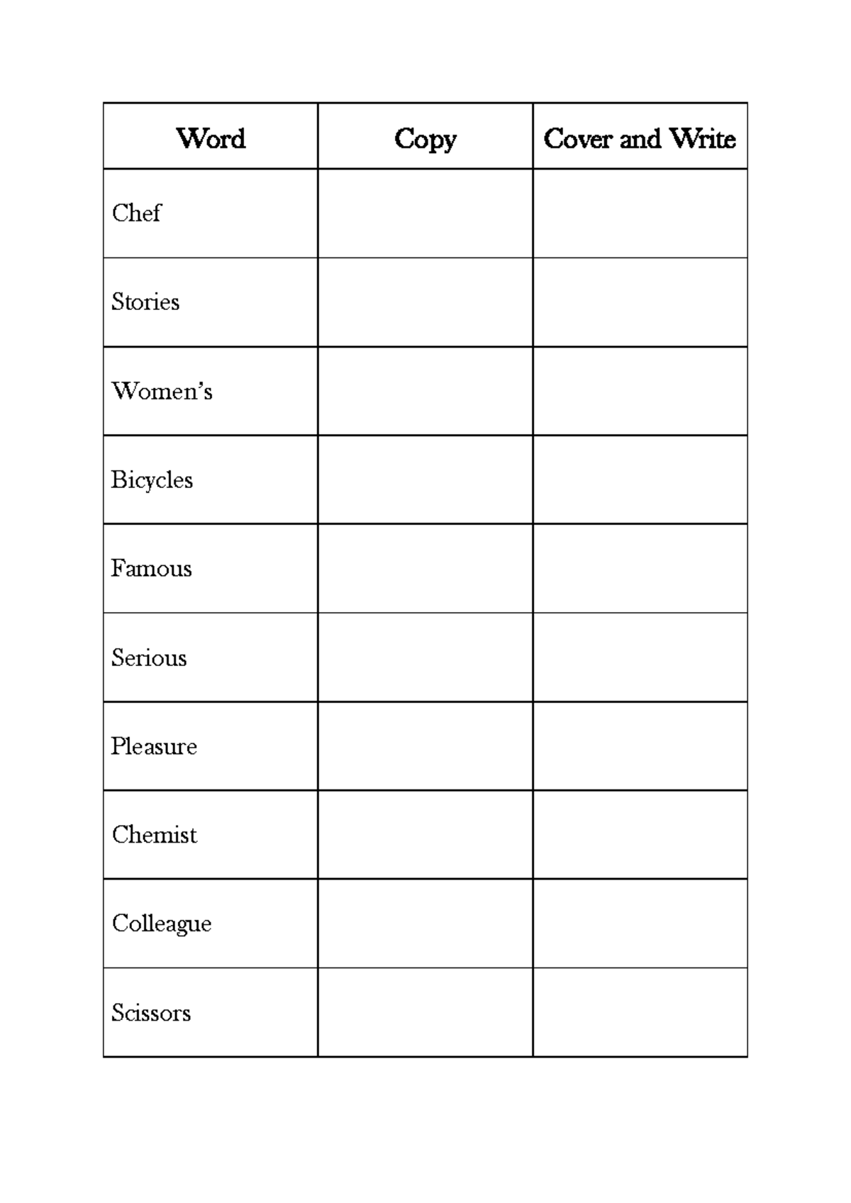 Spelling Sheet: Word Definitions and Usage Examples - Studocu