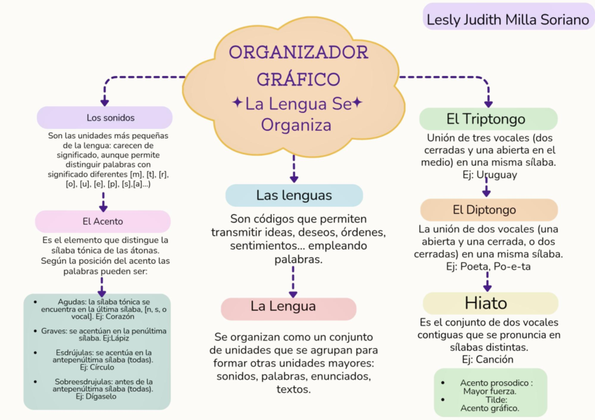 Tarea 25 Enero 2025 - Organizador Gráfico de La Lengua 2260223 - Studocu