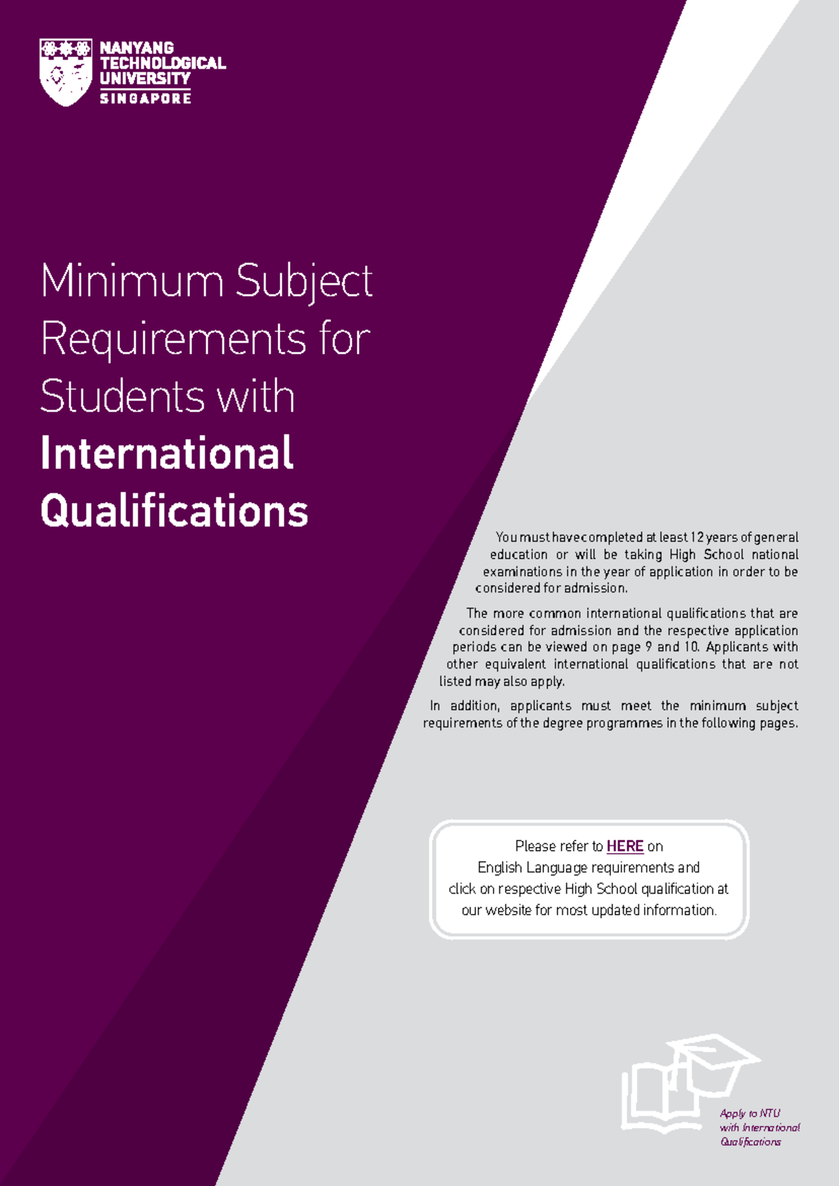 Minimum Subject Requirements for International Qualifications - Emsr ...
