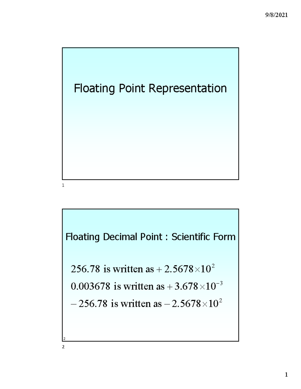 Floating Point Representation: Concepts & Standards (1-5) - Studocu