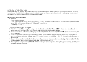 TUTO MILS - hehe - QUESTIONS ON PRIMARY & SECONDARY SOURCES OF ISLAMIC ...