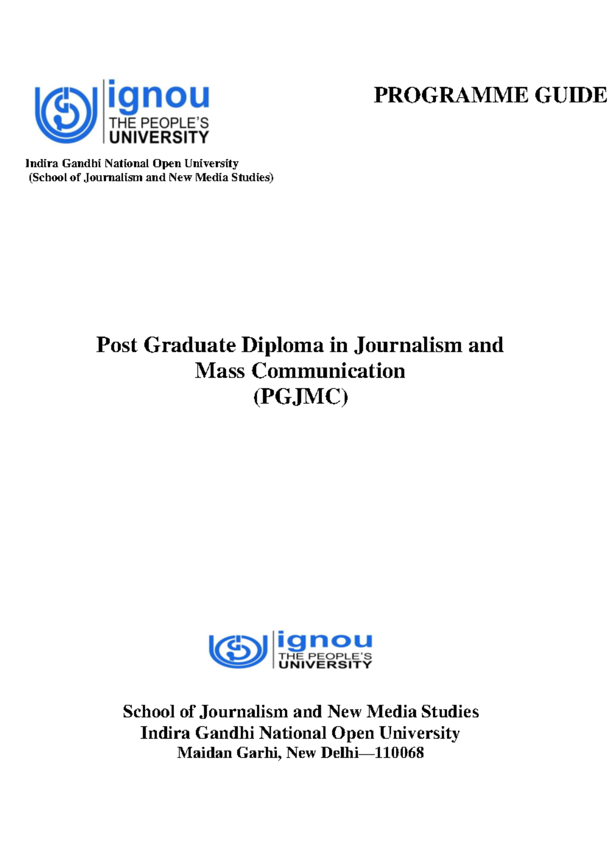 PGJMC Programme Guide: Your Path to Mastering Journalism & Mass ...