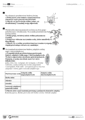 Sprawdzian Funkcjonowanie Roślin Nowa Era Chomikuj