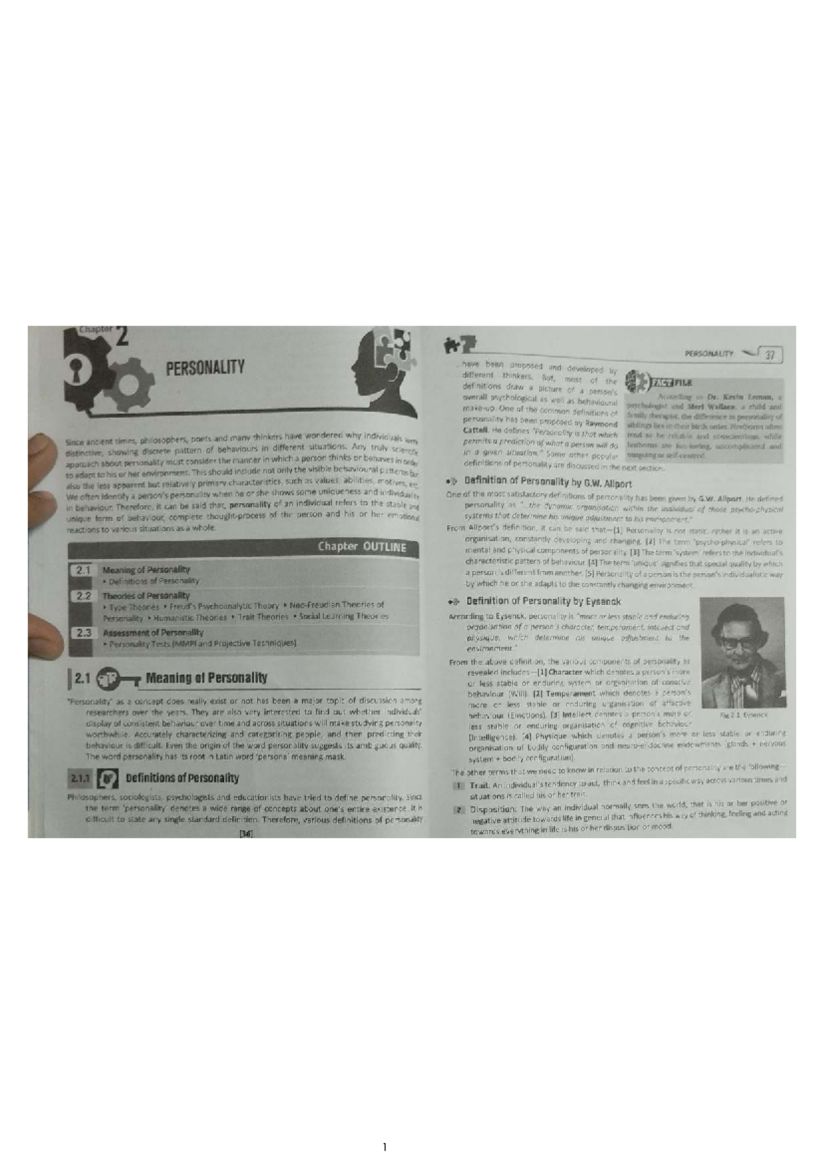 CH-2 psychology - Ch-2 Personality ISC - Chapter PERSONALITY 37 ...