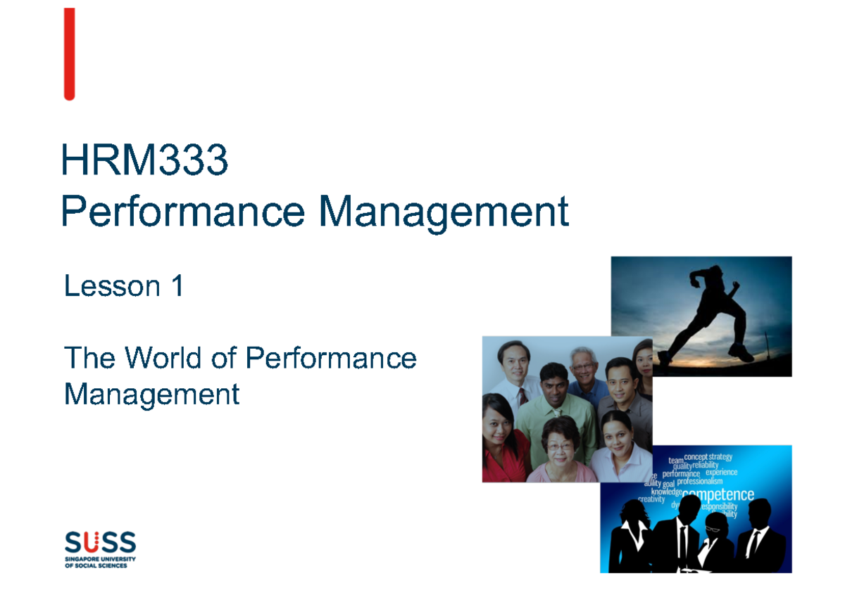 HRM333 Seminar 1 Lecture Notes: Performance Management Overview - Studocu