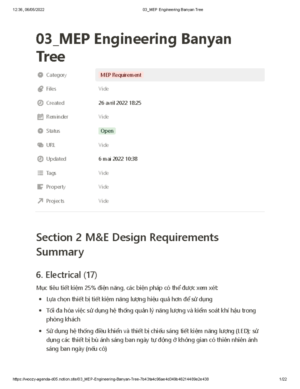 03_MEP Engineering Banyan Tree: Electrical Design Requirements Summary ...