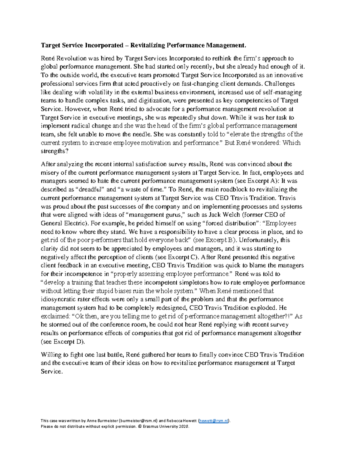Case Study: Revitalizing Performance Management at Target Services ...