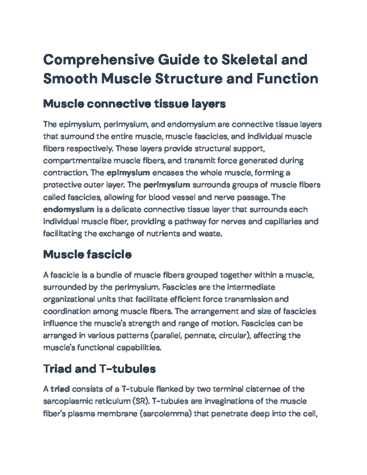 Comprehensive Guide to Skeletal Muscle Structure & Function (BIO 101 ...
