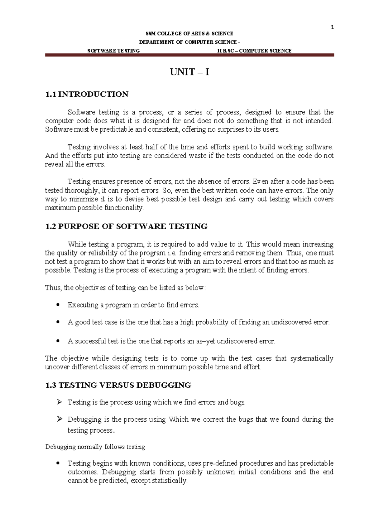 Software Testing II - B.Sc Computer Science Course Materials - Studocu