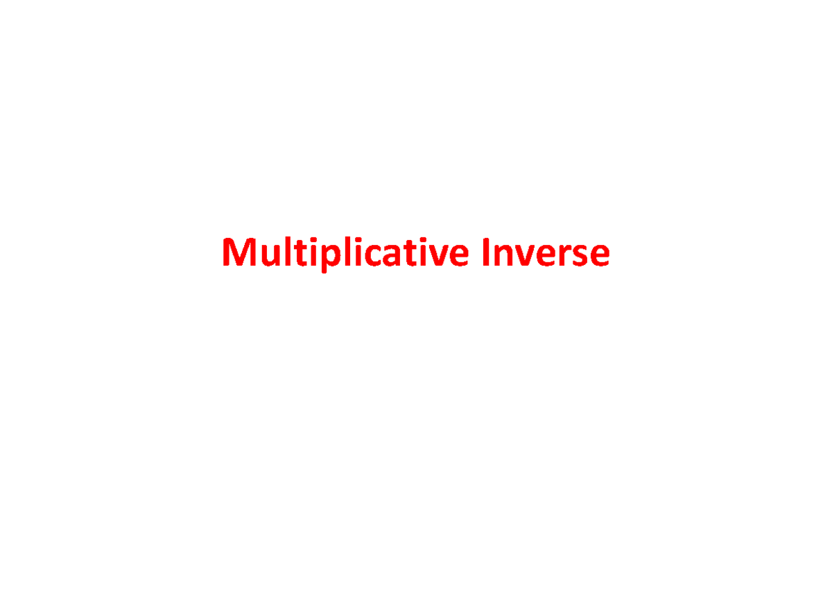 Multiplicative Inverses in ZZ: Understanding the Concept and Examples ...