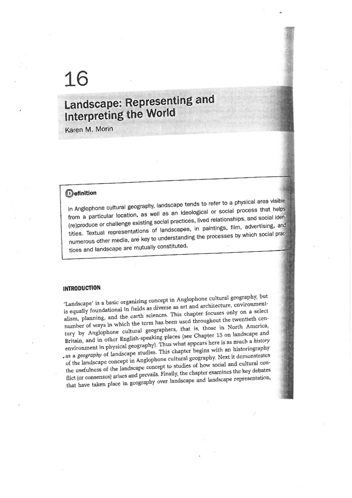 Cultural Geography N3: Understanding Landscapes and Their ...