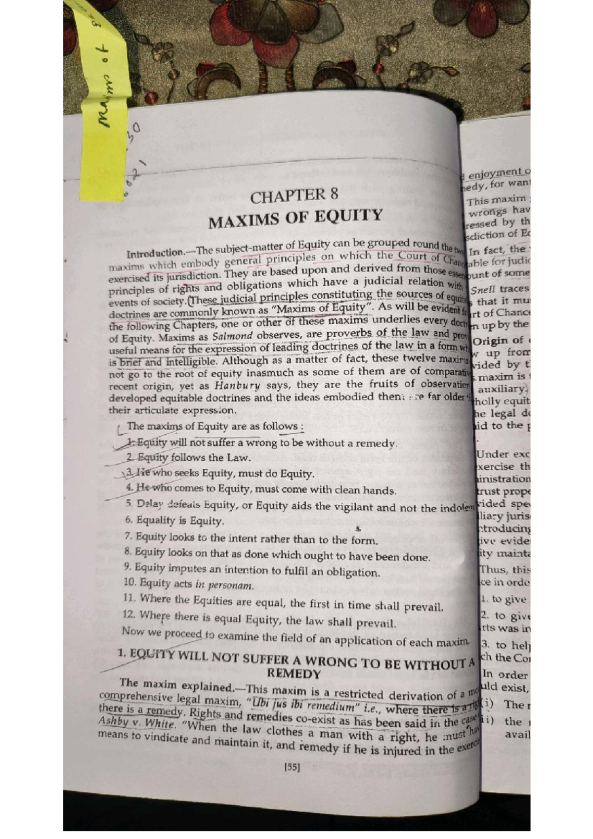 Maxim of Equity: Key Principles and Applications - Notes (LAW 101 ...