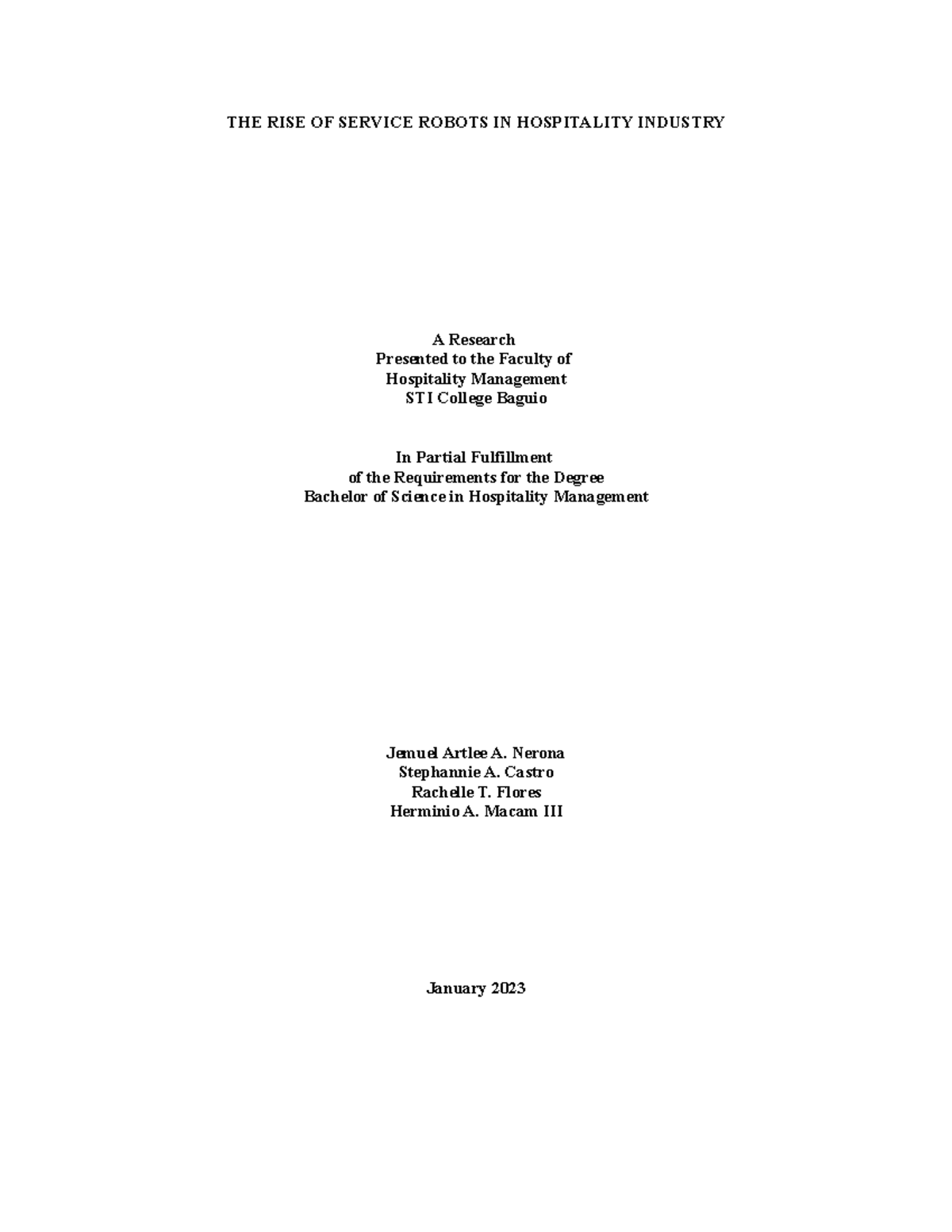 Research Chapter III 2 - THE RISE OF SERVICE ROBOTS IN HOSPITALITY ...