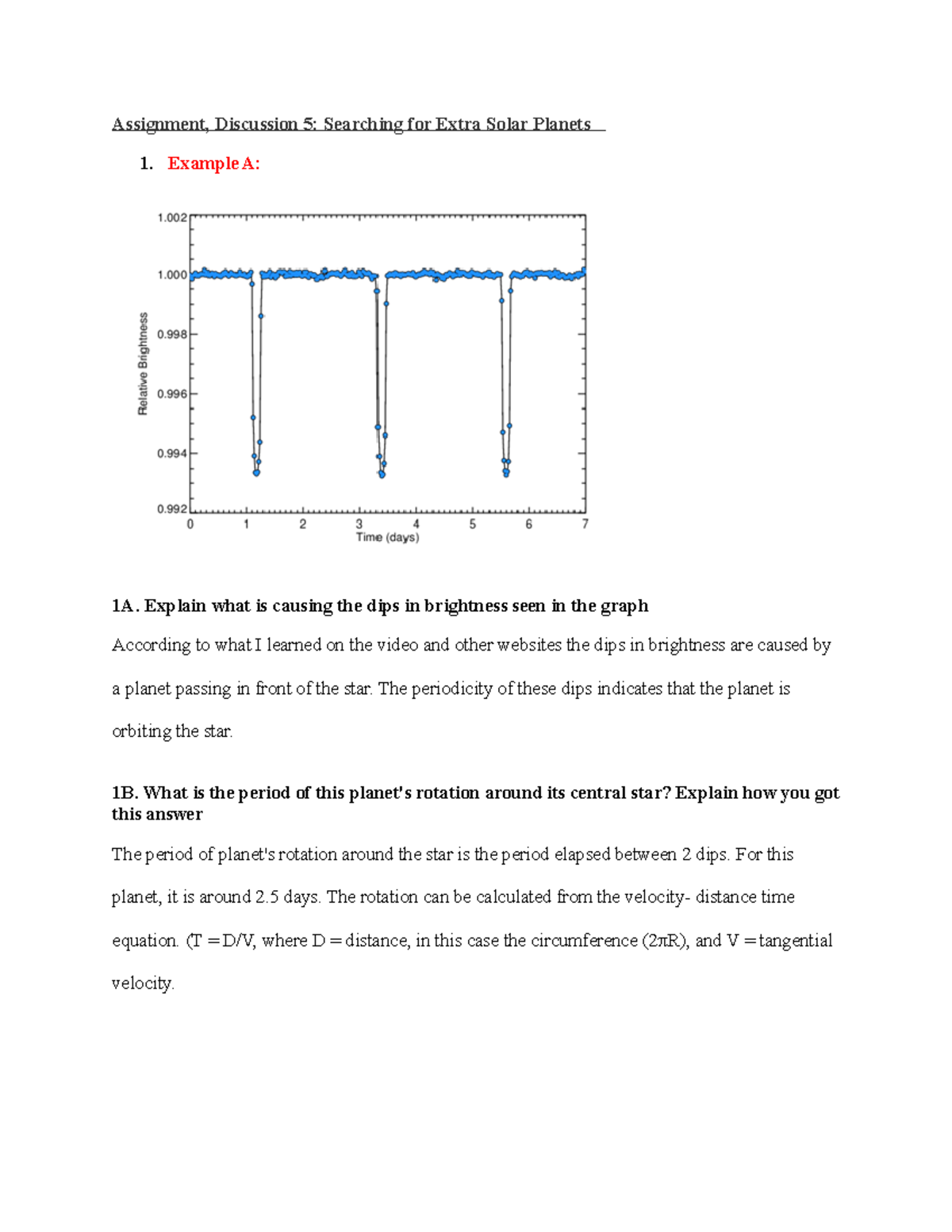 Assignment 5: Analyzing Exoplanets through Transit Method Insights ...