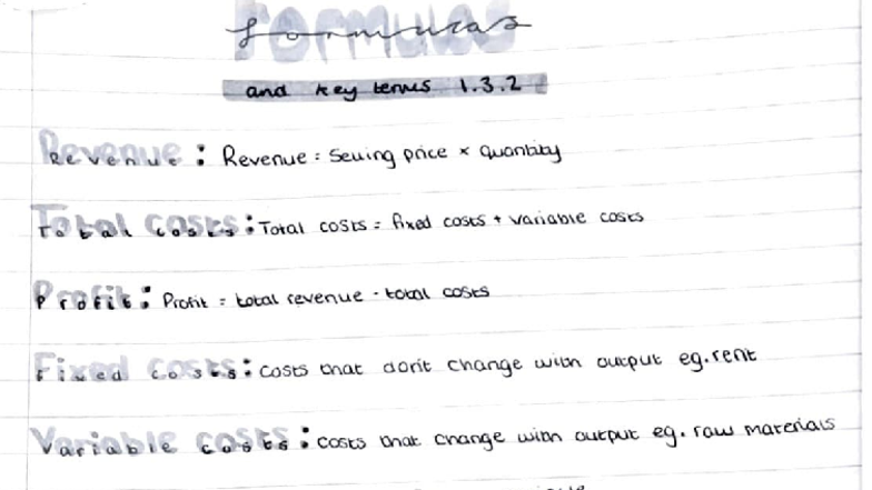 Formulas and Key Terms for Revenue Analysis (1.3.2) - Studocu