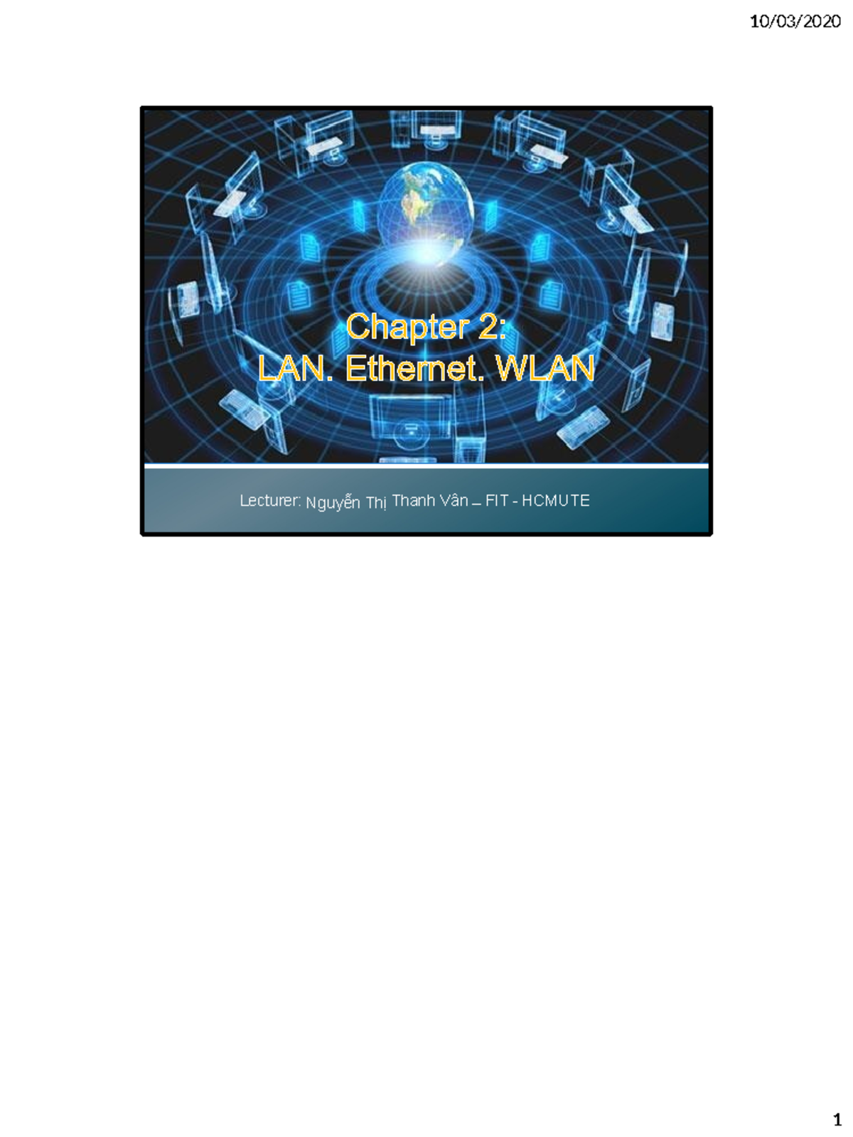 Chapter 2: LAN Technologies - Ethernet & WLAN Overview (FIT HCMUTE ...