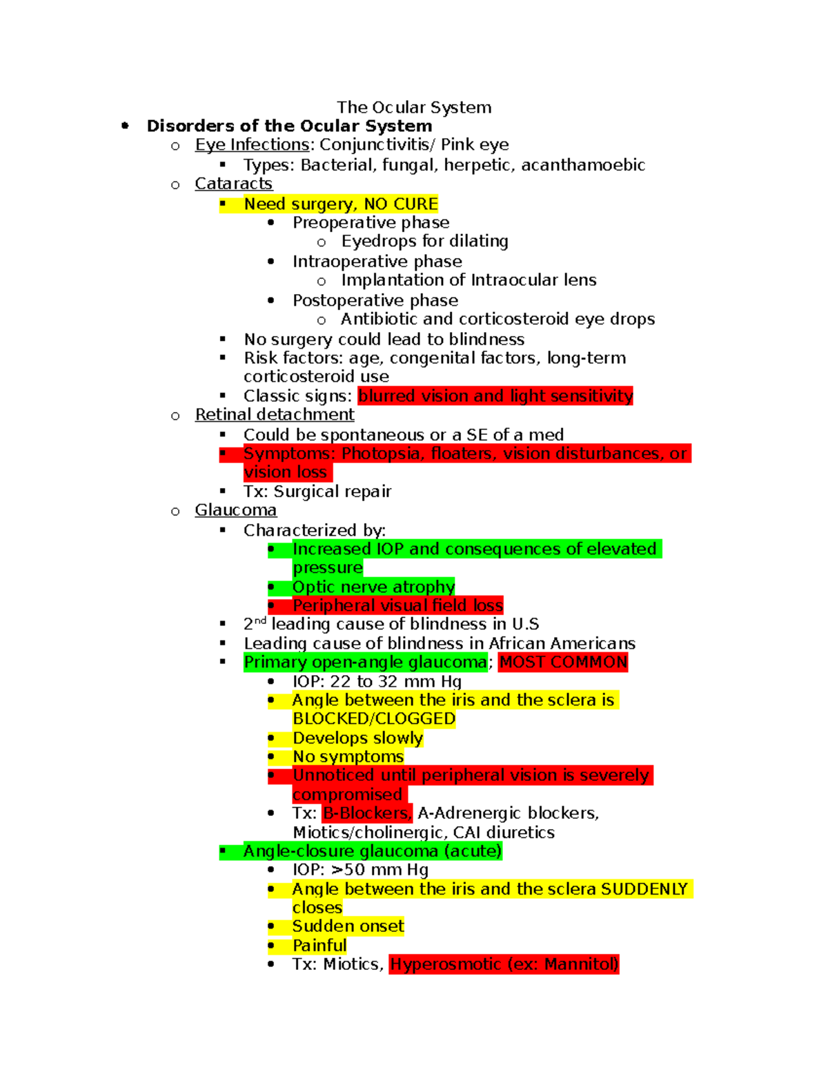 Ocular and Auditory Disorders Study Guide: Key Concepts and Management ...
